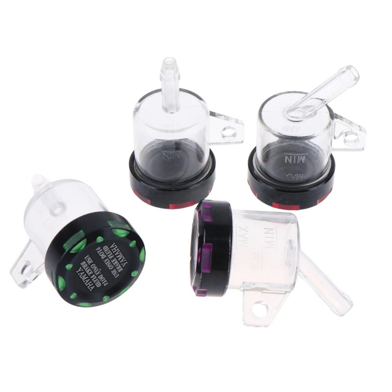 Motorrad Bremsflüssigkeitsbehälter Bremsflüssigkeitsbehälter Transparent Motorrad Bremsölbehälter Oberer Pumpenölbecher Mit CNC-Deckel