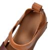 Johnature Retro Genuine Leather Sandals For Women's Mixed Colors Square Toe Soft Sole Flat Shoes