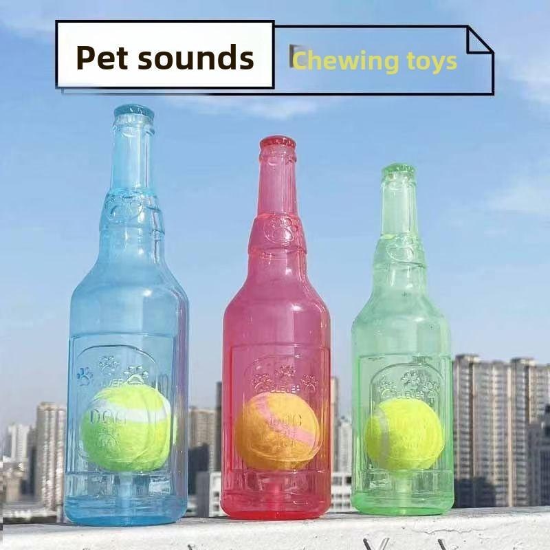 Pet Toy Dog-bite Sound Tennis Ball Bottle Bite-resistant Teething Pet Toy Interactive Dog Toy