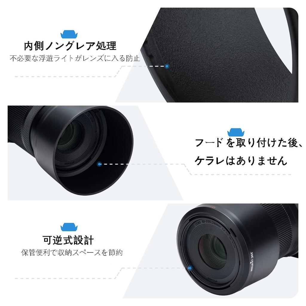 JJC Reversible Lens Hood for Canon Compatible IS STM Compatible with Canon EOS R50 Telephoto Zoom Lens ET-60B ET-60B RF-S 55-210mm F5-7.1 Lens,