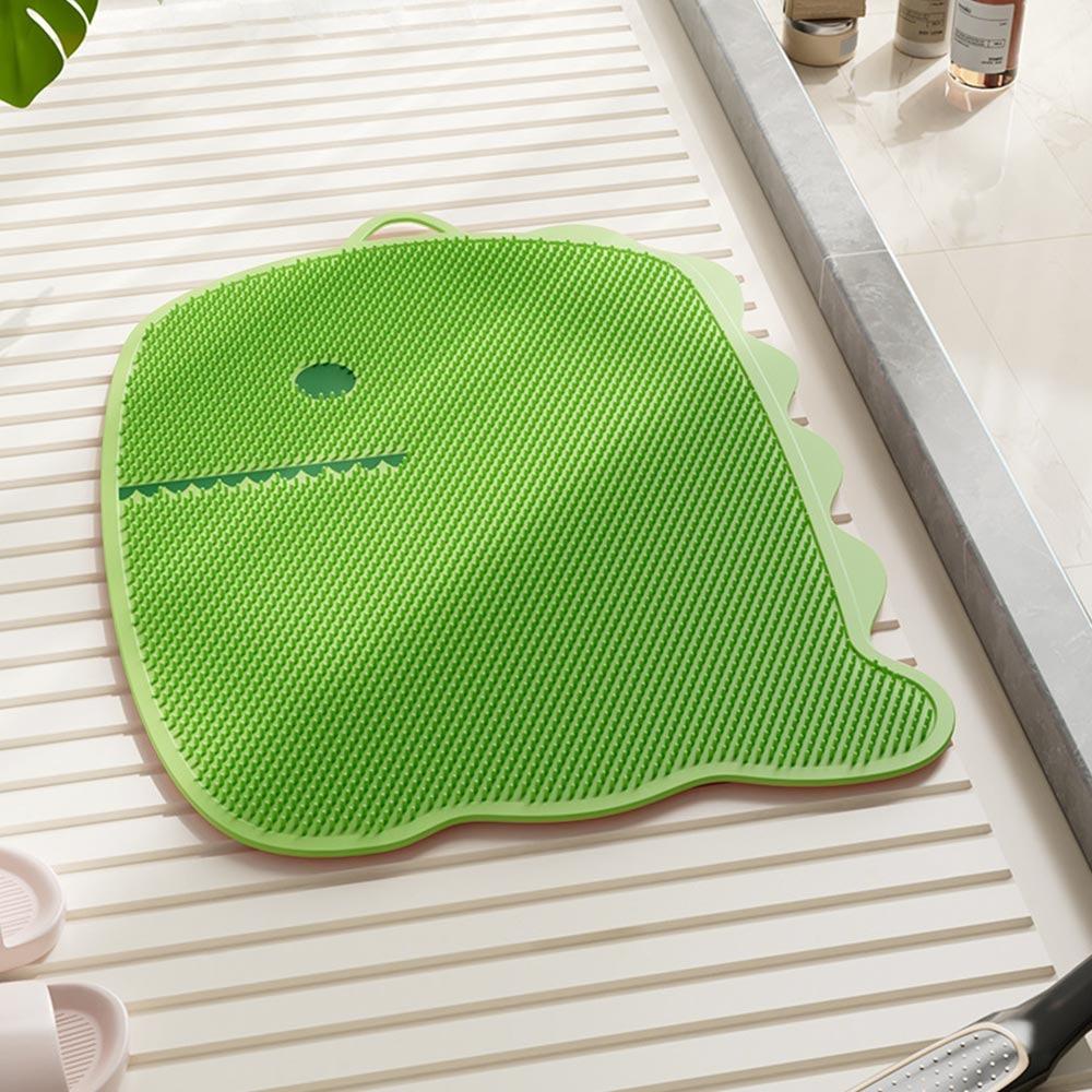 Large Shower Foot Scrubber Mat Non-Slip Cleaning Exfoliating Foot Scrubber Suction Cups Dead Skin Removal Foot Spa Brush зелёный