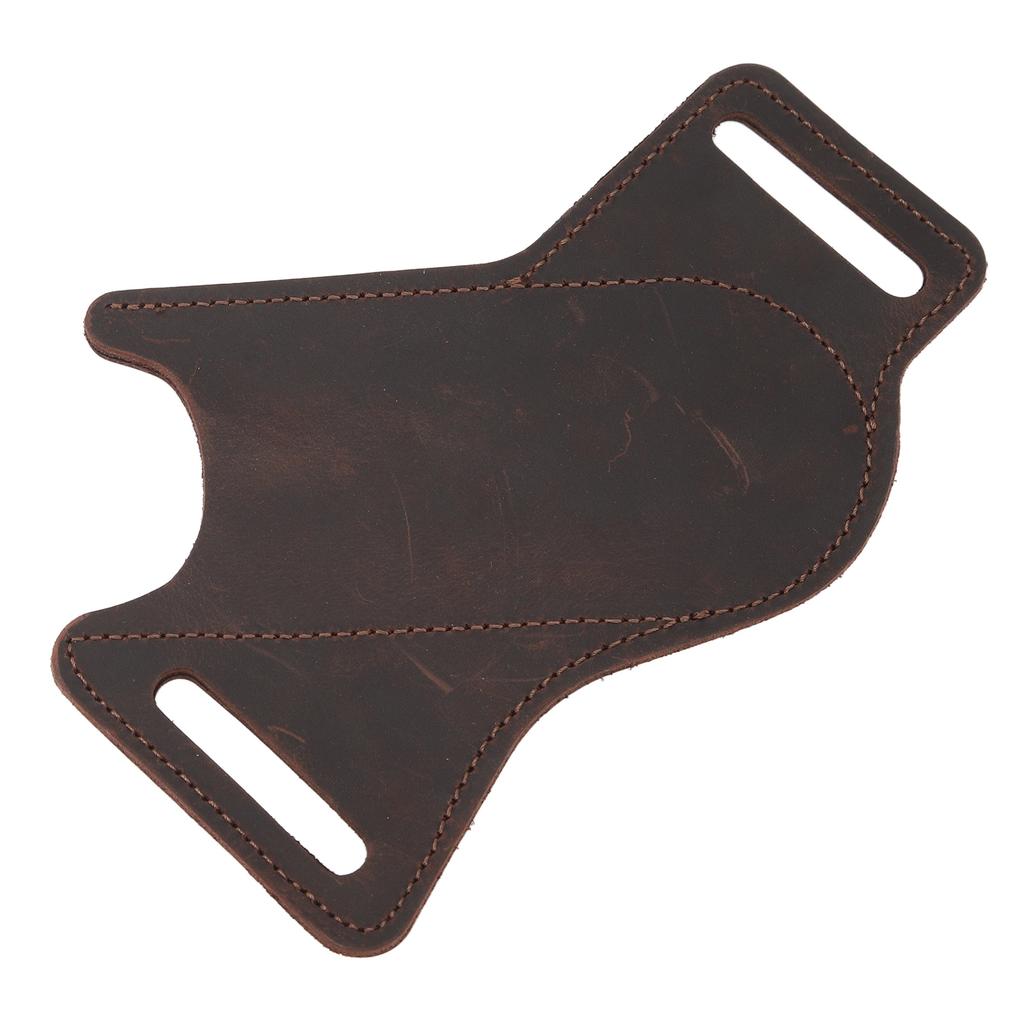 Slire for foldekniv for menn Kuskinn EDC-kniv Belteverktøyholderpose for lighter Bilnøkkel Brun