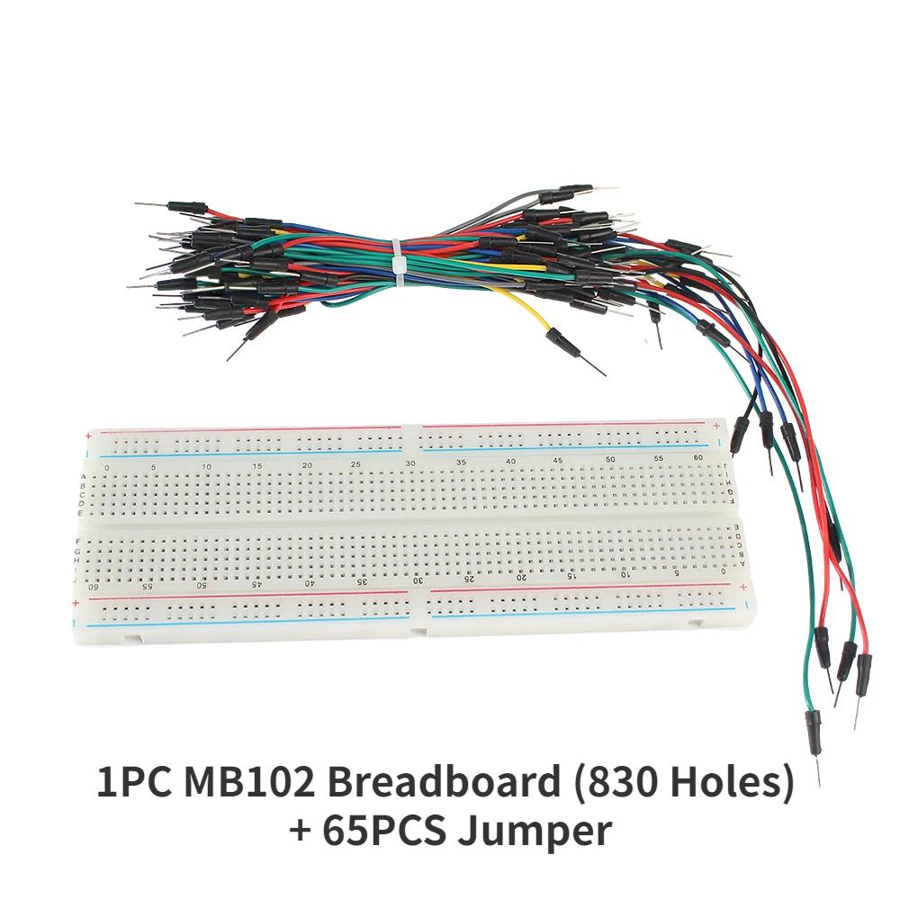 400/750/830Tie solderless breadboard kit,65 U-shaped jumper wires,140pcs electronic wire-Essential for DIY electronic enthusiast