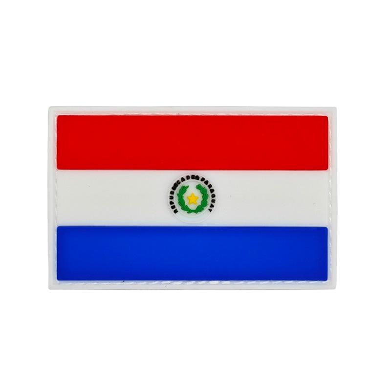 3D PVC Rubber World Flag Patch - Velcro Hook & Loop Decorative Badge