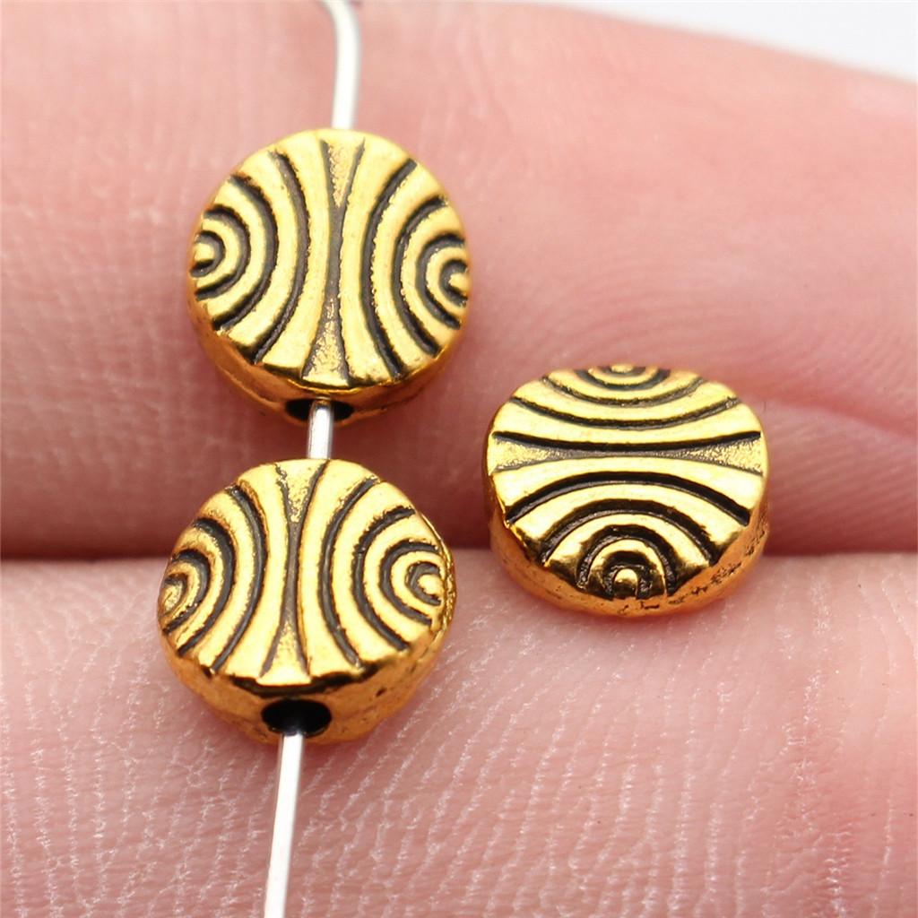 Twisted-Pattern Small-Hole Spacer Beads Mini Antique Bronze Silver Jewelry Making String Beads Separator