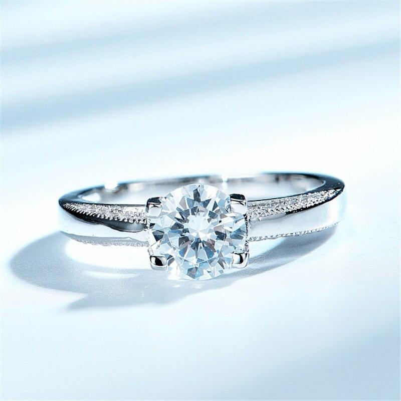 925 Sterling Silver Rings For Women Round Cz Delicate Elegant Popular Wedding Anniversary Ring Luxury Engagement Jewelry