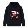 Kids Unisex Boy Girl Pullover Hoodie, Funny Big Teeth Magician Cartoon Graphic Print Casual Long Sleeve Hooded Sweatshirt for Children Daily Wear Part