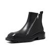 2025 Autumn Men's Mid-Heel Square Toe Martin Boots with Side Zipper