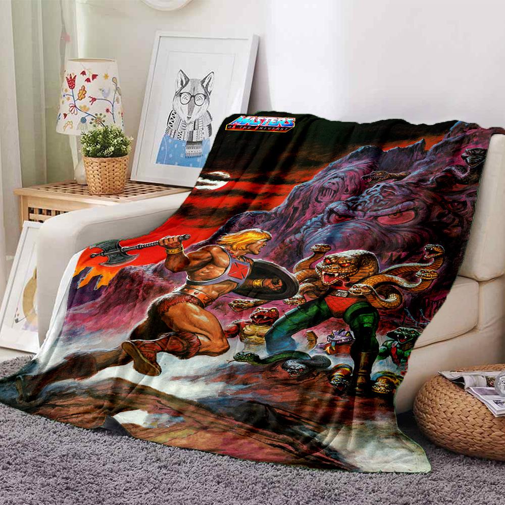 Heman Battle Cat Flannel Blanket Super Soft Warm Cozy Blanket For Sofa Bed Office Travel Allseason Home Decor Gift