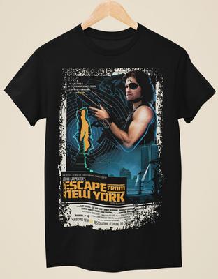 Flykten från New York - Filmplansch-inspirerad Unisex Svart T-shirt Unisex T-shirt