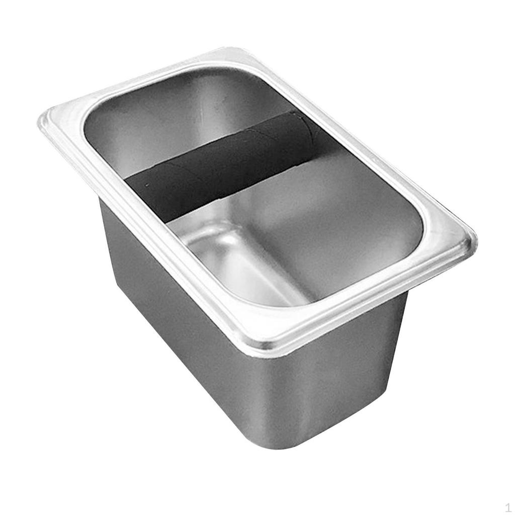 Premium Stainless Steel Espresso Knock Box with Silicone Bar for Home and Cafe Use