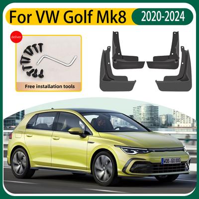 Car Mud Flaps For Volkswagen VW Golf 8 R Line Accessories MK8 GTE GTD GTI -2024 4x Fender Splash Guard Front Rear Mudguards