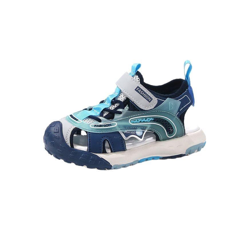 

New Girl Sandals Fashion Versatile Comfort Boy Sandals Soft Anti Slip Beach Kid Shoes Breathable Simple Retro Classic Sneakers 26insole16.8cm синий