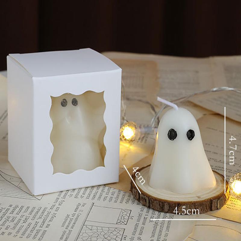 1/6 Pcs Halloween Ghost Candles Decor Spooky Goth Candle for Halloween Decorative Tabletop Cute Ghost Candle Set