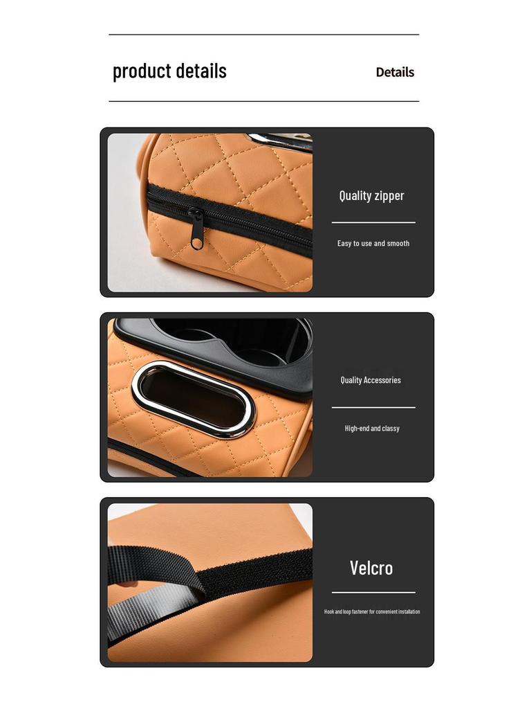 Bil Mittarmstöd & Förvaring: Förhöjd kudde med papperslåda, mugghållare och integrerad väska