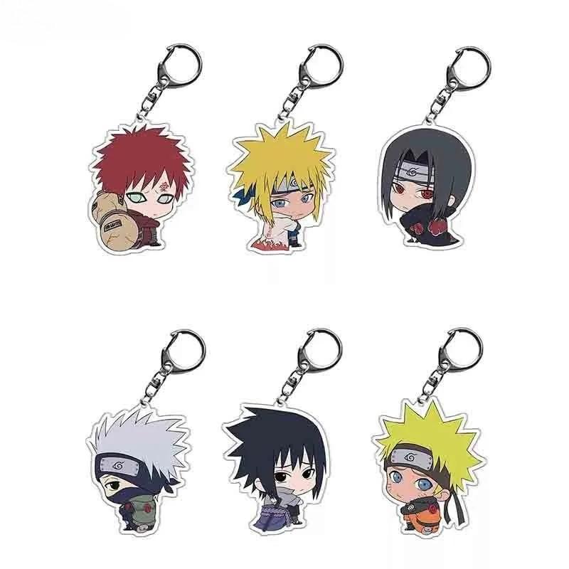 12 Styles Narutos Japanese Anime Peripherals Uzumaki Naruto/Uchiha Sasuke/Hatake Kakashi Full Acrylic Figures Keychains Boy Toy