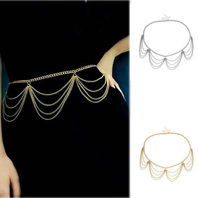 Women’s Waistband Chain Decorative Belt Body  Long Tassel Waist Chain Belt
