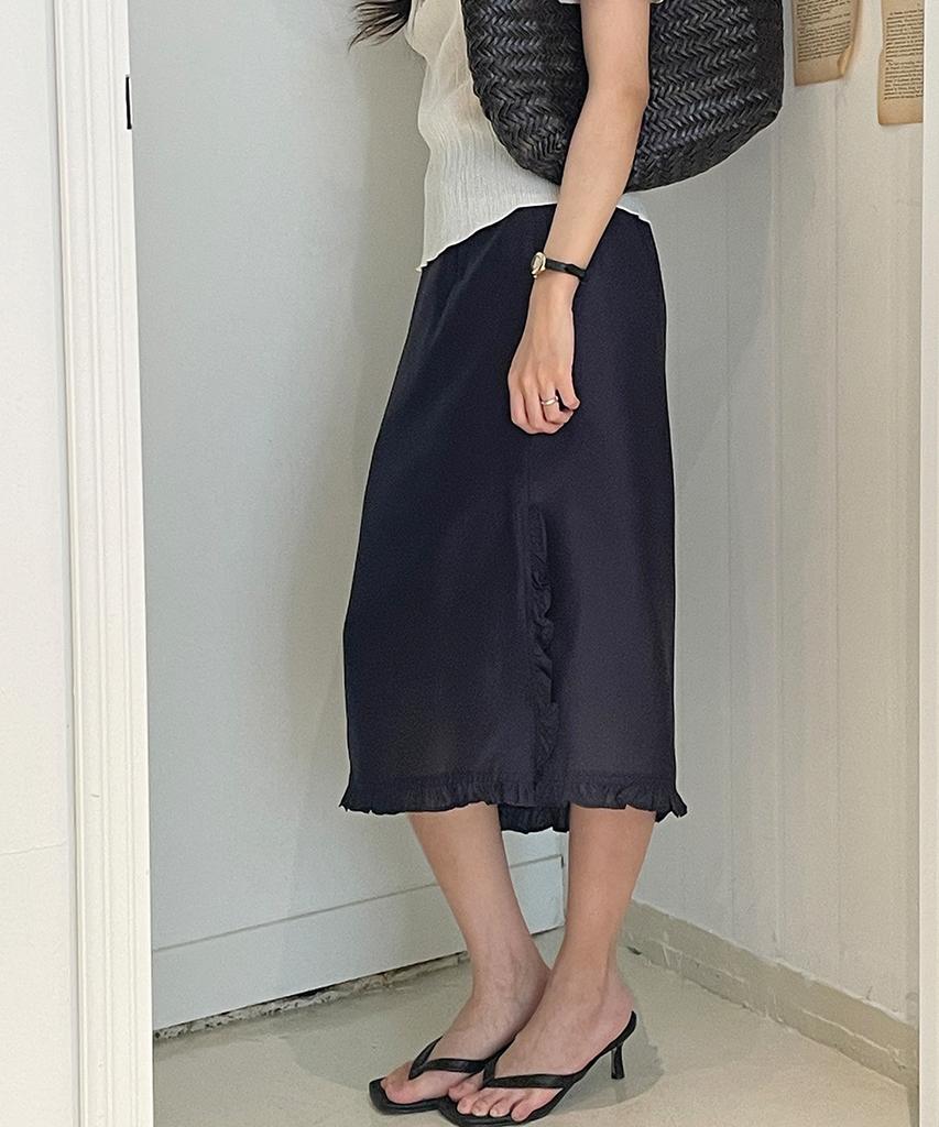 Ini Summer Frill Skirt - Olive, Cream, White, Navy