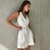 Women Sleeveless Button Vest + Pleated Shorts Set New Summer Tops Two-Piece Suit For Women