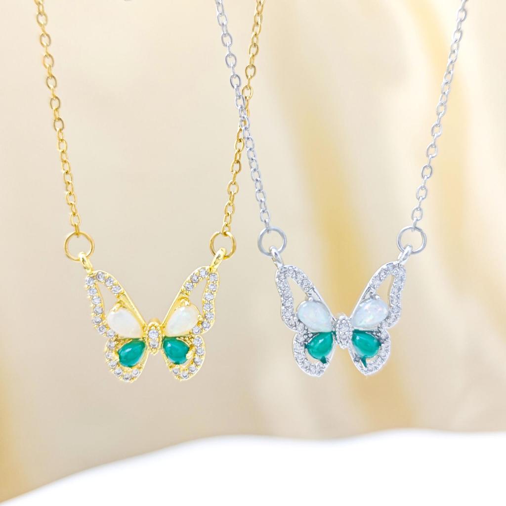 Colorful Butterfly Necklace - Elegant Clavicle Chain Jewelry with High-End Design