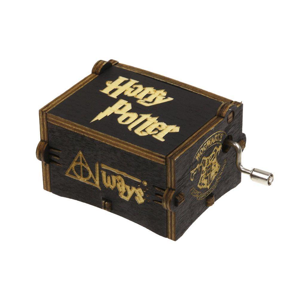Music Potter Black Box Engraved Wooden Music Box Interesting Toy Gift Xmas
