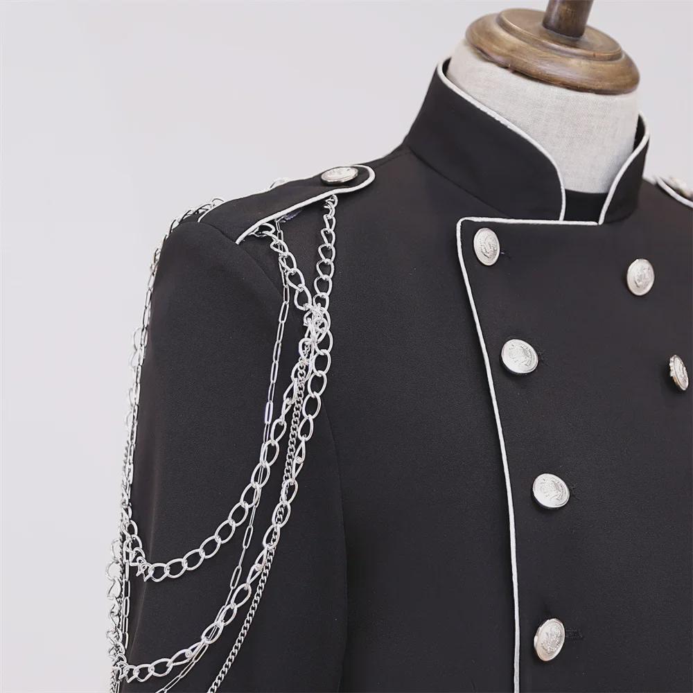 Costume casual transfrontaliere pentru bărbați, europene și americane: Jachete de performanță, centuri pentru cântăreți, îmbrăcăminte de scenă pentru dans pentru banchete