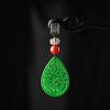 Chinese Retro Cheongsam Button Jade Dry Green Pendant Female Classical Temperament Antique Hanfu Pendant Accessories