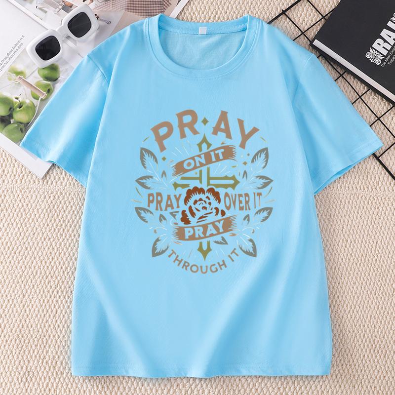 UnisexS Floral Letter Print Tshirts Casual Round Neck T Shirt for Summer Short Sleeve Printed Tshirt Unisex Clothing Tops