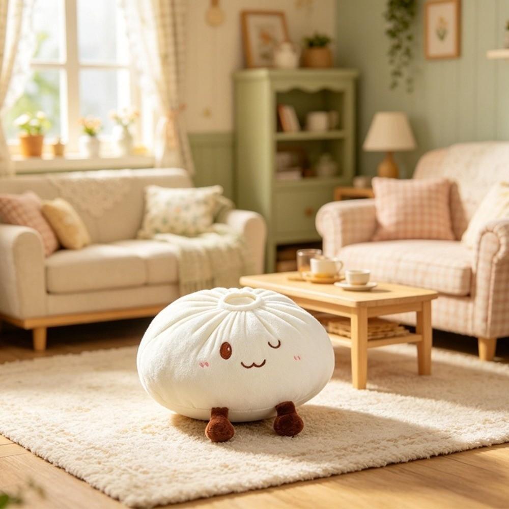 PP Cotton Bun Plush Doll Fluffy Comfortable Dumpling Plush Toy Steamed Bun Plush Toy Bedroom Decor
