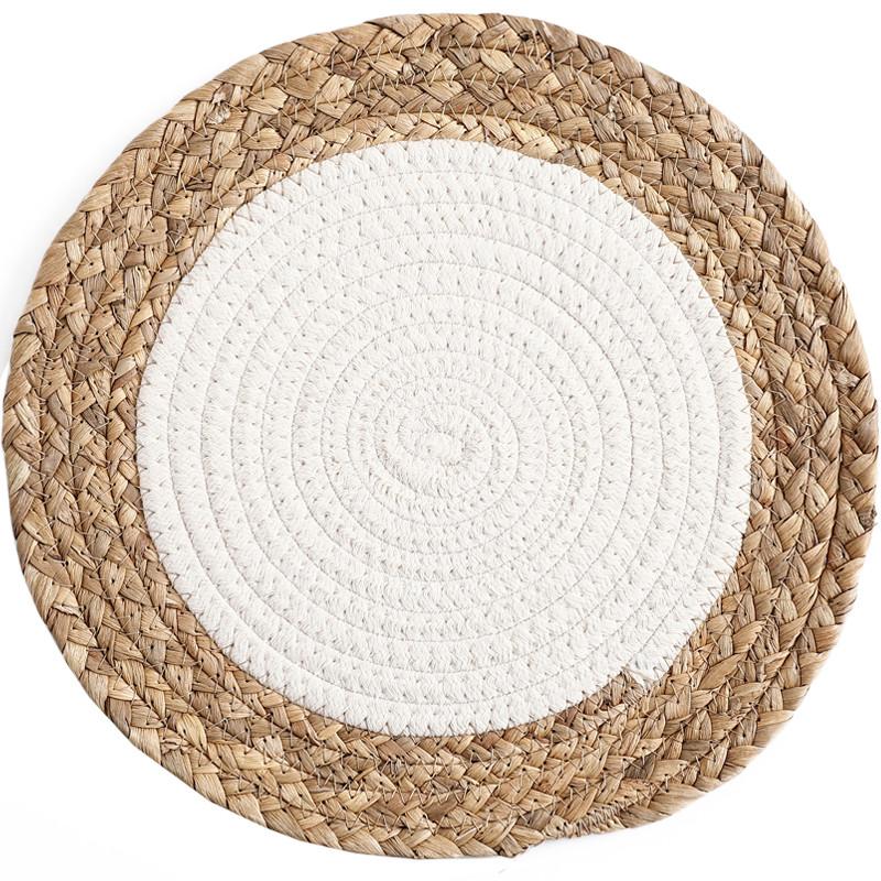 Ins Style Hand Woven Dining Table Insulation Mat Bowl Mat Household Dining Plate Heat-resistant Mat