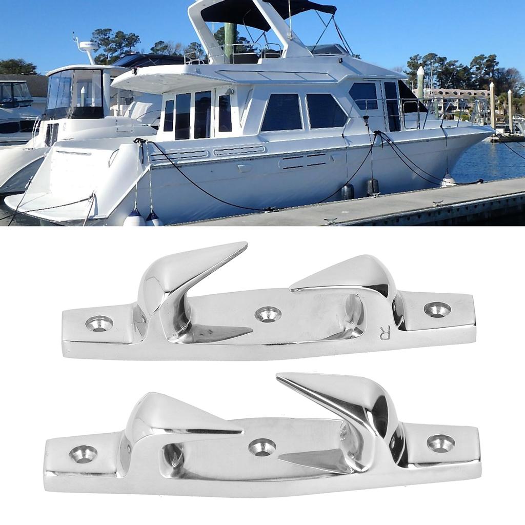 2pcs 6in Anchoring Mooring Cleats Left and Right Hollow Fair Stainless Steel Marine Boat Accessories