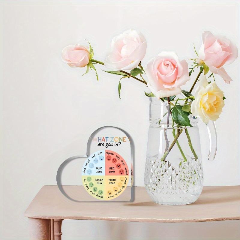 Feelings Wheel Heart Sign - Mental Health Gift for Counselors & Students