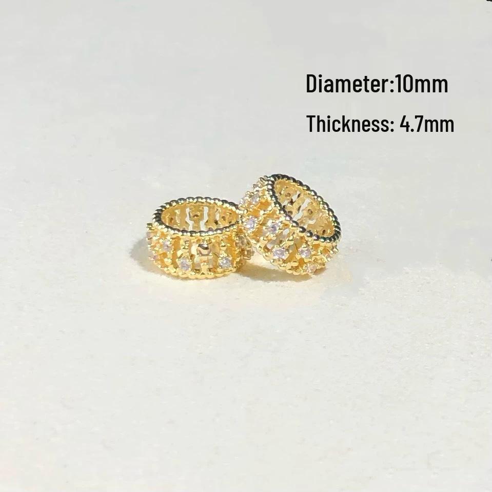 14k Gold-Plated Color-Preserving Crystal Spacer Beads for DIY Bracelets and Necklaces