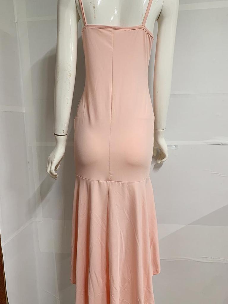 Summer Sexy Ruffle Irregular Backless Women's Suspender Dress