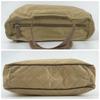 Prada Quilted Tessuto Nylon Tote Boston Bag Handbag One Shoulder Brown Beige Leather Triangle Logo Plate