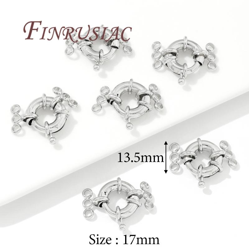 18K Gold Plated Sailor Clasps,Round Spring Clasps For Jewelry,Connector For Bracelets Accessories,DIY Jewelry Making Supplies