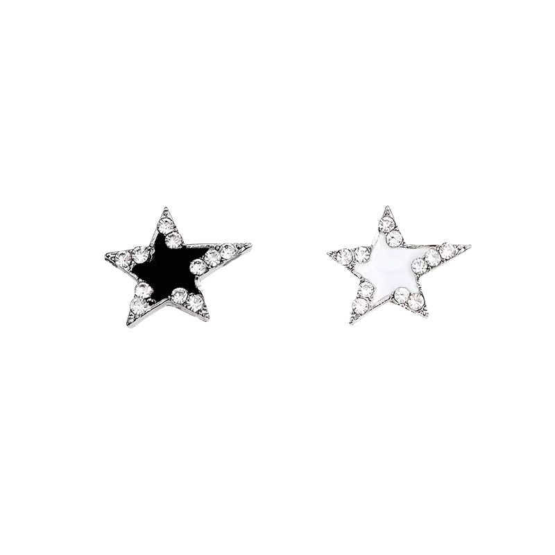 Black Pentagram Star Stud Earrings Light Luxury High-end Temperament Earrings Earrings Ear Jewelry Women