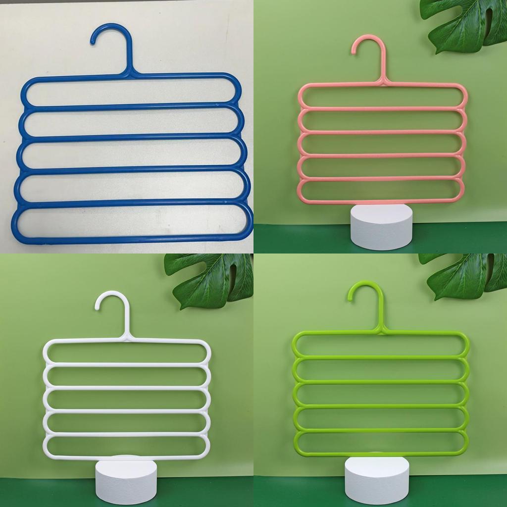 Modern Plastic 5tier Pants Rack With Multiple Storage For Closet Organization