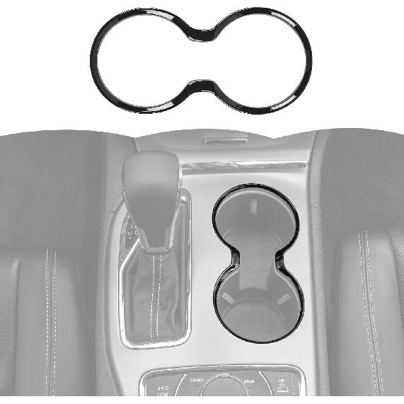 Cup Holder Trim Cover Frame Decorative Interior Accessories for Jeep Grand Cherokee 2011-2021 (Chrome) чёрный