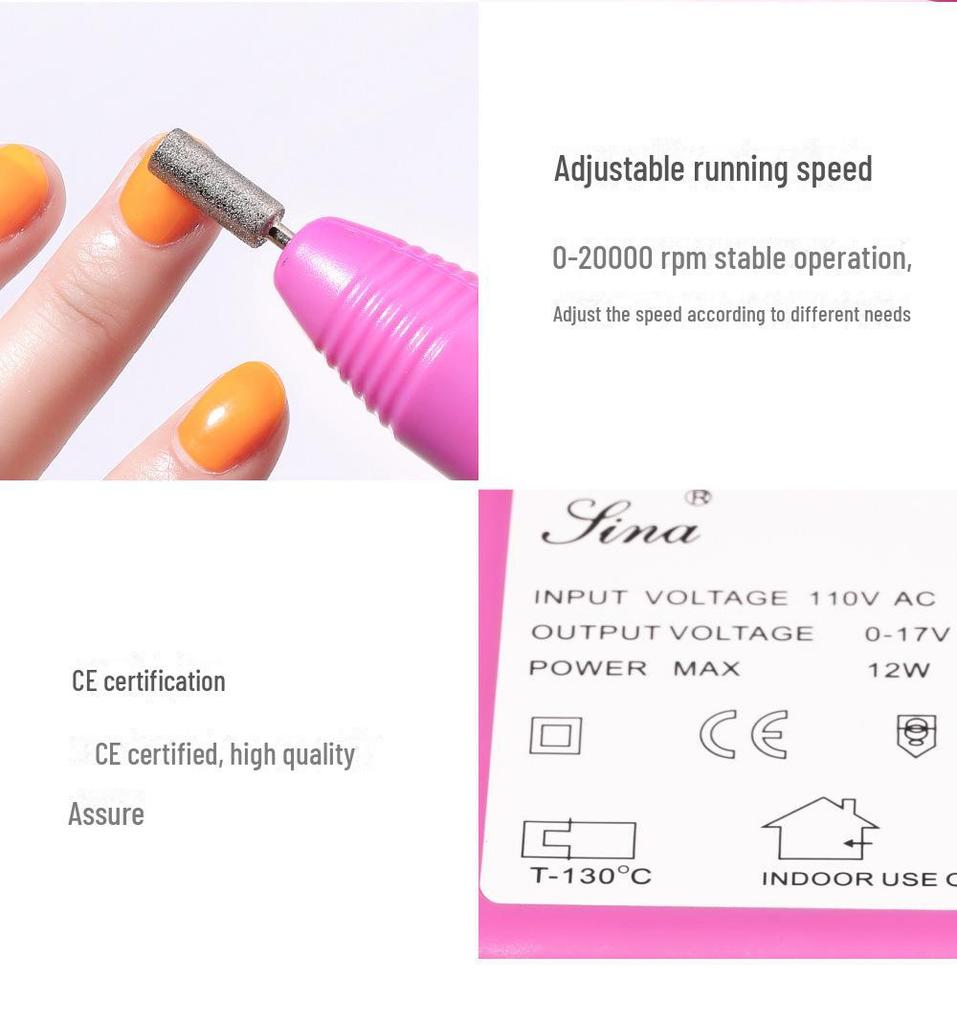 High-Speed Electric Nail Polisher 2000: Adjustable Speed Nail Polish Remover