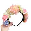 Simulation Flower Floral Garland Colorful Bridal Crown Fairy Children Flower Headband  Girls