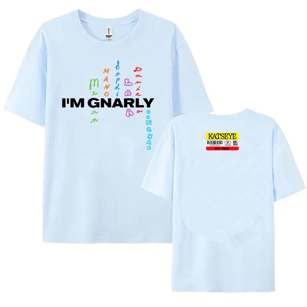 Katseye Im Gnarly Tshirt Korean Girls Band Printing Tshirt Camiseta Cotton Short Sleeve Female T Shirt Summer Casual Women Tee