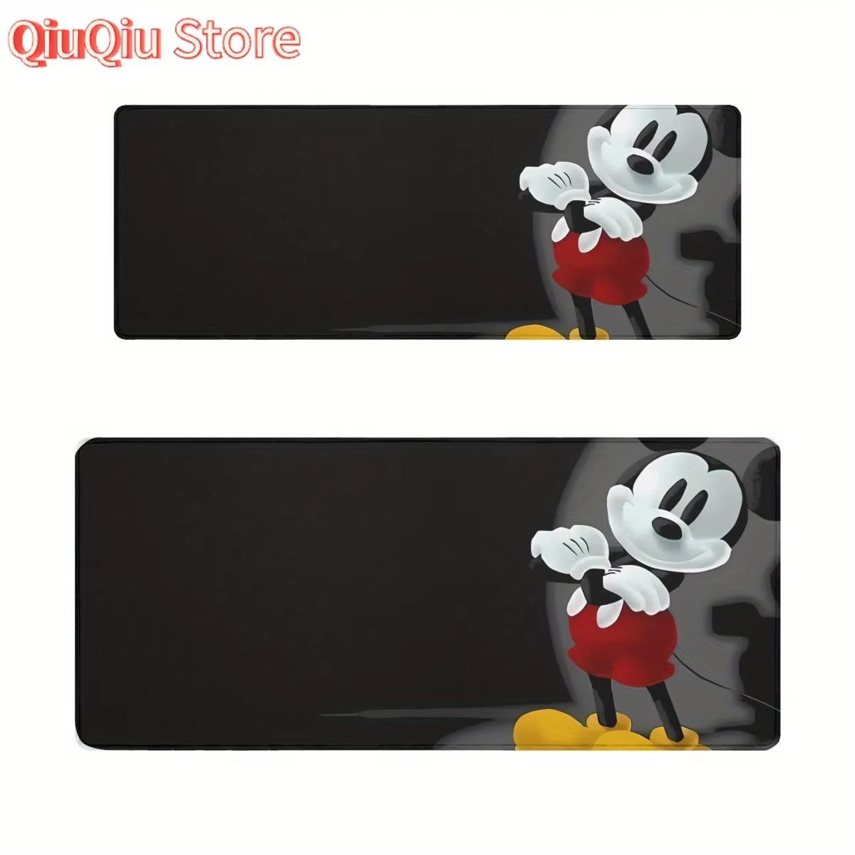 

Коврик для мыши с принтом мультяшных персонажей MINISO, дизайн с черным фоном, резиновый материал, нескользящая основа, гладкая поверхность для офиса и дома 30*60cm