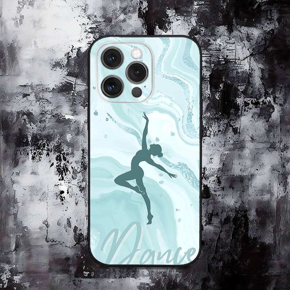 GYM Girl Gymnastic Phone Case For iPhone 16,15,14,13,12,11,Pro,Max,Plus,X,XS,SE,E,Mini,Soft Silicone Black Case