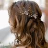 Rhinestone Crystal Flower Hairpins Hair Jewelry Vine Hair Pin  Graduation Ceremonies