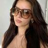 Retro Square Aviator Sunglasses for Women - High-End, Trendy, Face-Slimming Style