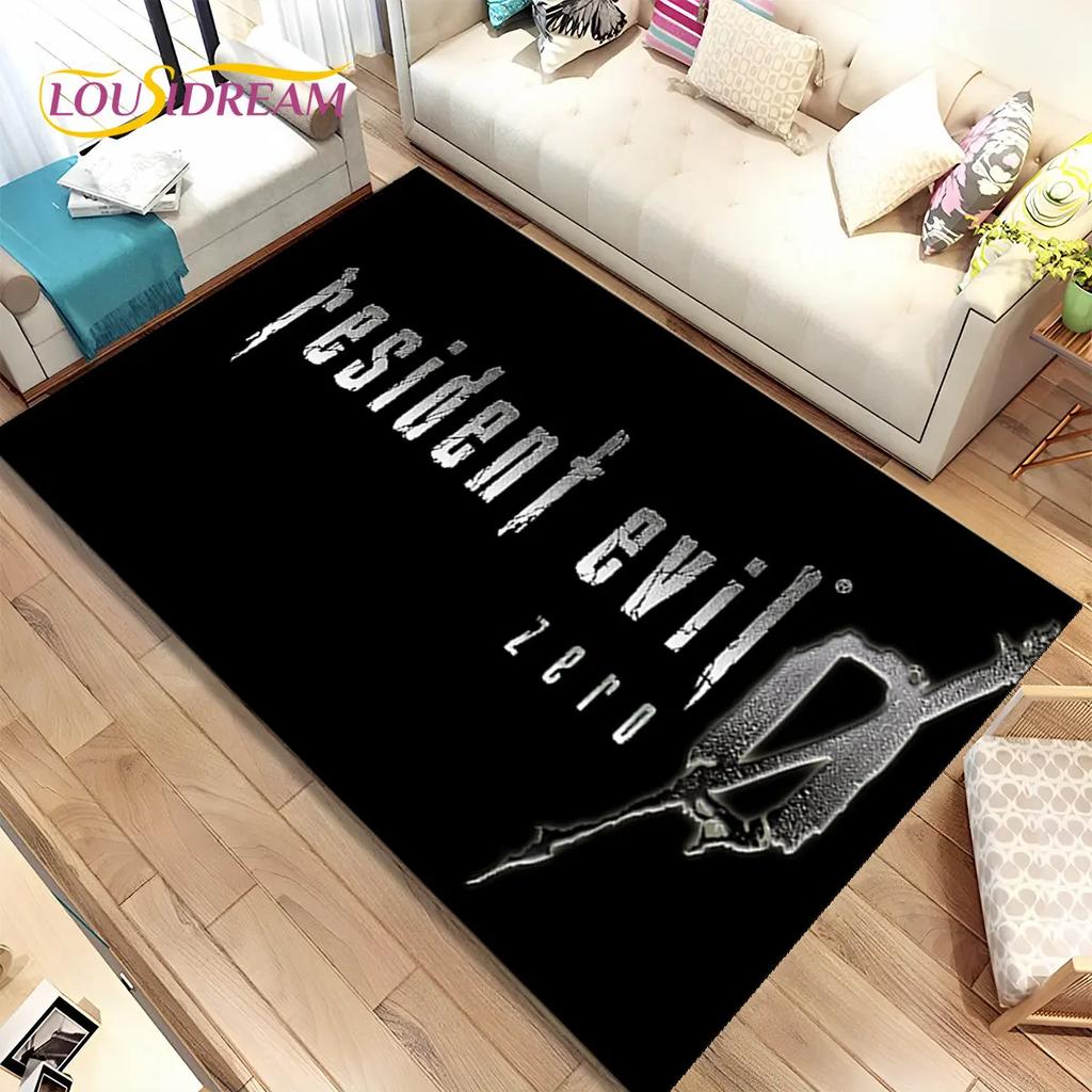3D R-Resident Evil Games Gamer Area Rug,Carpet Rug for Living Room Bedroom Sofa Doormat Decoration, Kids Play Non-slip Floor Mat