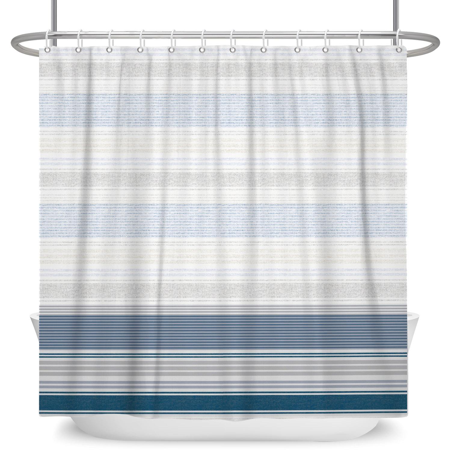 

Multiple Color Gradient Shower Curtain Minimalist Line Print Waterproof Bath Curtain For Bathroom Decoration Polyester With Hook W60H190(CM)-1 Pcs