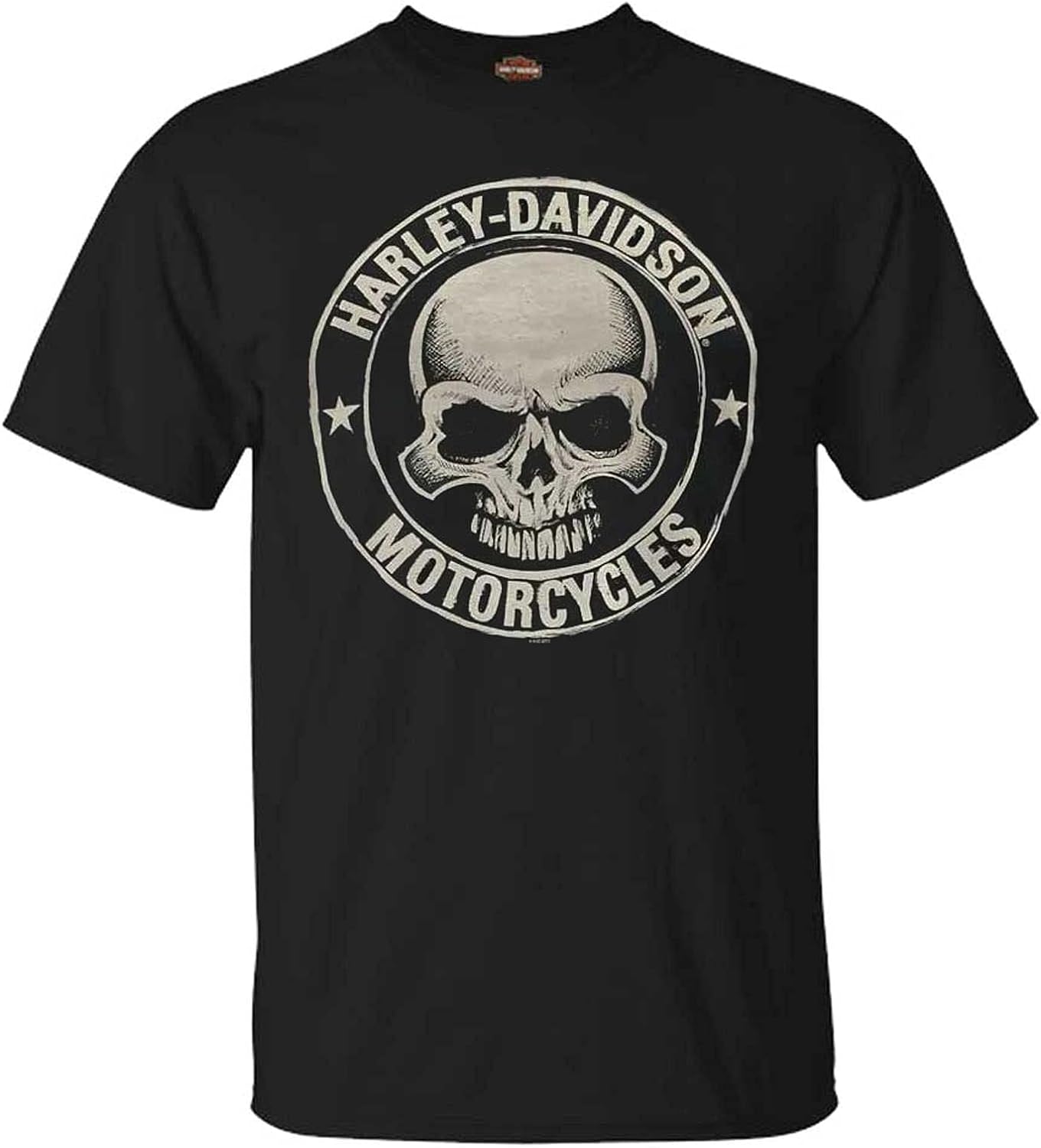 

Harley Davidson HD Черная футболка унисекс с коротким рукавом и значком черепа