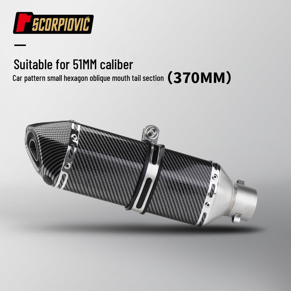 Carbon Fiber Hexagonal Exhaust Muffler Universal 51MM for CBR650 Sai 600 321R